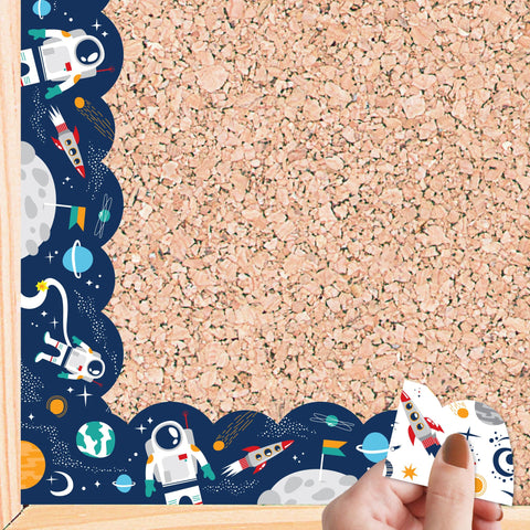 Big Dot of Happiness Outer Space Galaxy - Scalloped Classroom Decor - Bulletin Board Borders - 51 Feet