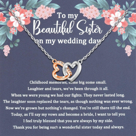 Sister Necklace Sister of The Bride Gifts from Bride Sister Wedding Gift from Brid Thank You Sister Jewelry (wedding day 1uk)