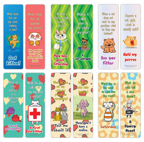 Creanoso Funny Cat Jokes Series 2 Bookmarks (30-Pack) - Awesome Bookmarks for Bookworm, Bibliophiles - Unique Book Reading Page Binders - Stocking Stuffers Gifts Token Ideas for Cat Owners