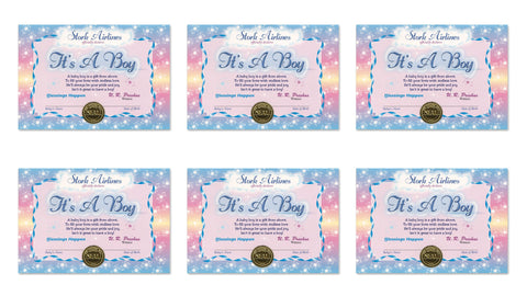 Beistle It's a Boy Certificates, 5 by 7-Inch, 6-Pack
