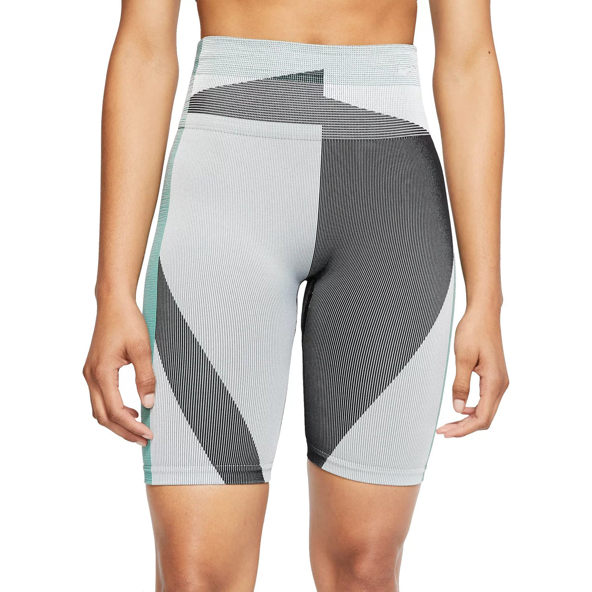 Nike Women`s Icon Clash Seamless 8'' Training Shorts (Grey(CJ5091-097)/Black, Small)