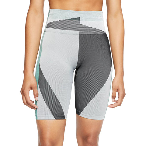 Nike Women`s Icon Clash Seamless 8'' Training Shorts (Grey(CJ5091-097)/Black, Small)