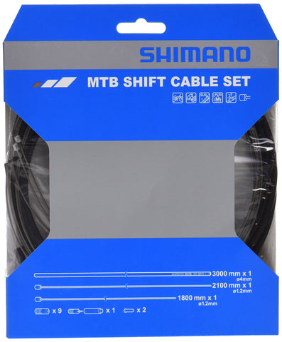 SHIMANO Unisex Cambio/Funda/Topes Mtb Sp41 Inox.n Bike Gear Set Cable, Black, Uni EU