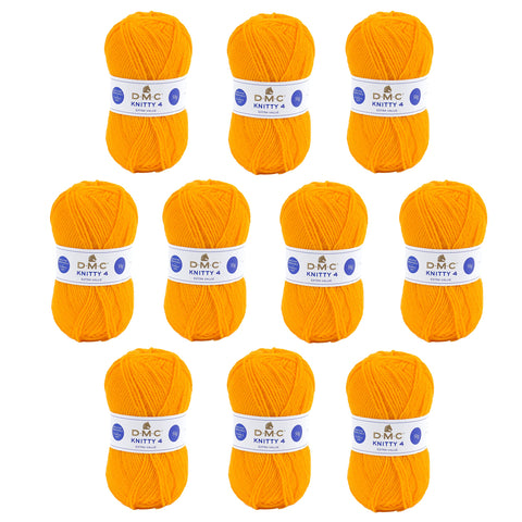 DMC - 10 balls - Knitty 4 knitting yarn - Explanations included | Comfortable to knit - Great quality | 50g balls - 140m | 10 colours available