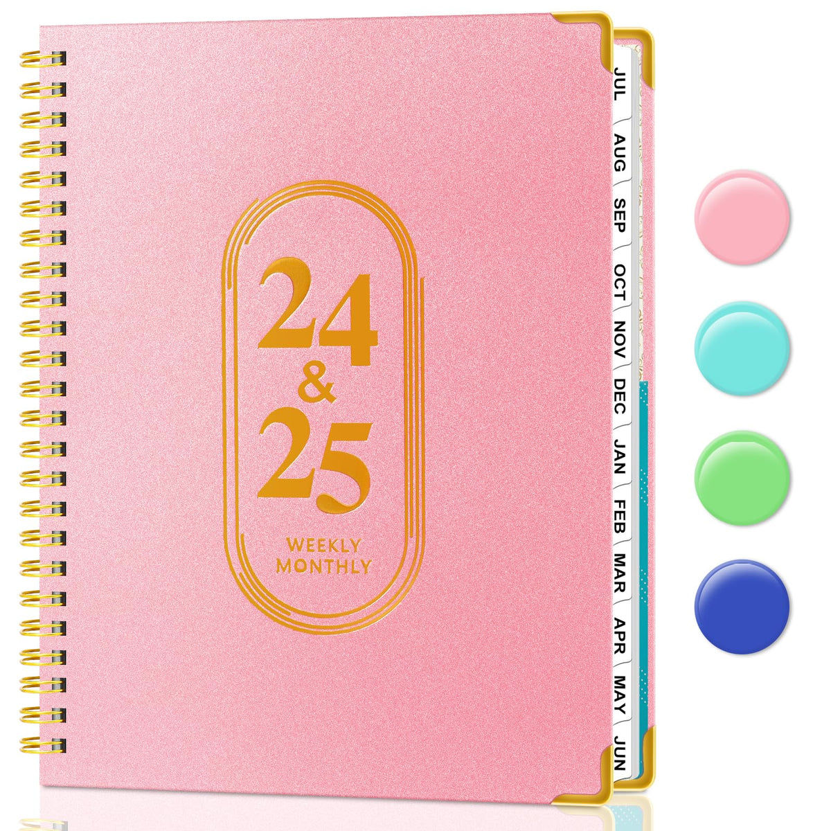 Weekly Planner 2024-2025 - Monthly Planner from July 2024 - June 2025, 6.3" X 8.5" Daily Planner for women men, Calendar Weekly Planner Spiral Bound for School/Work, Agenda Planner with Monthly Tabs
