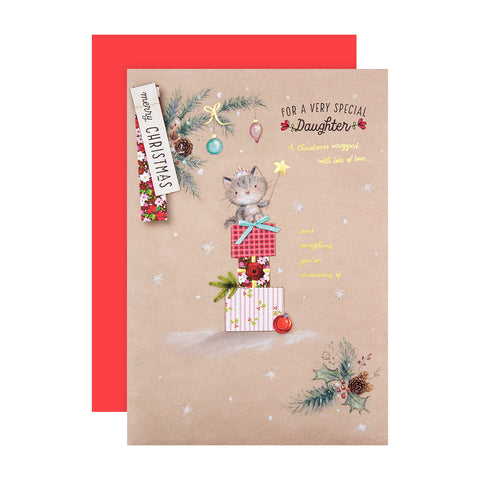 Hallmark Christmas Card for Daughter - Cute Illustrated Spoonful of Love Design