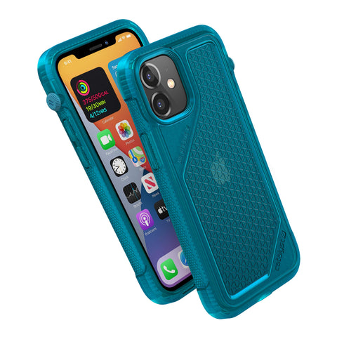 Vibe Series Case Designed for iPhone 12 Mini, Patented Rotating Mute Switch, Compatible with MagSafe, 10ft Drop Proof, Crux Accessories Attachment System - Bondi Blue