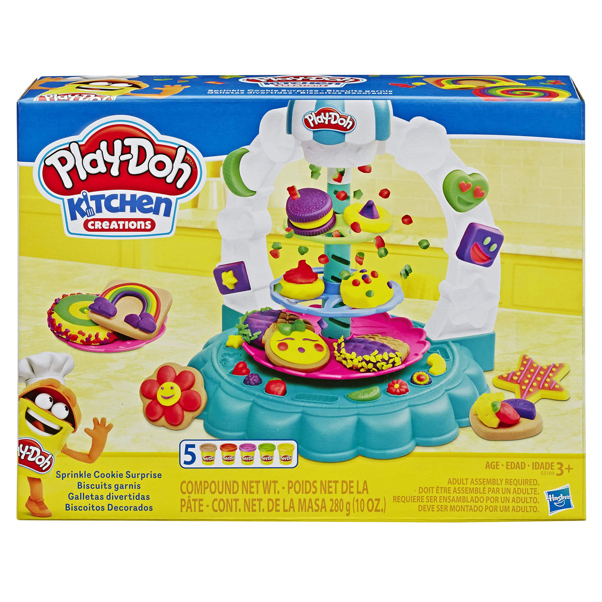 Play-Doh Kitchen Creations Sprinkle Cookie Surprise Play Food Set with 5 Non-Toxic Play-Doh Colours
