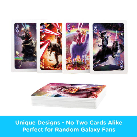 AQUARIUS Random Galaxy Playing Cards - Sloths, Llamas, Cats, Lasers & More - Themed Deck of Cards for Your Favorite Card Games - Officially Licensed Merchandise & Collectibles
