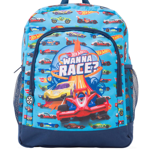 Hot Wheels Licenced Backpack School Bag | Official Kids Car Back pack | Large Blue Rucksack for School Sports Travel | Back to School Childrens backpacks