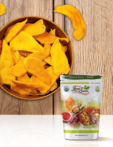Anna and Sarah Dried Organic Mango, No Sugar Added, No Preservatives, Al-Natural, Premium Quality in Resealable bag 3 Lbs