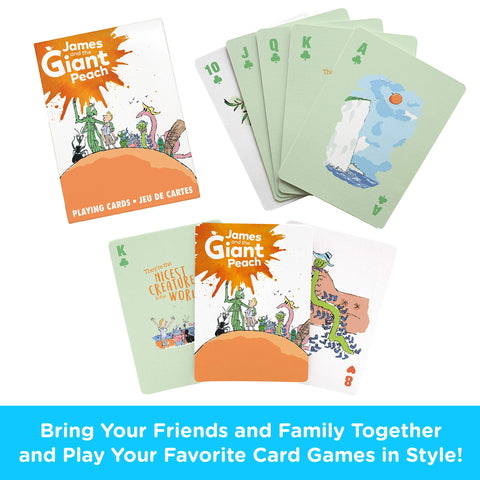 AQUARIUS James and the Giant Peach Playing Cards - Roald Dahl Themed Deck of Cards for Your Favorite Card Games - Officially Licensed Roald Dahl Merchandise & Collectibles - Poker Size