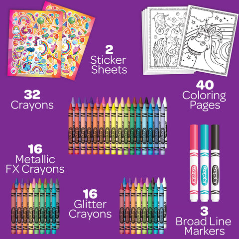 Crayola Mini Art Set with UniCreatures, Kids Art Kit, 100+ Pieces, Ages 3, 4, 5, 6, 7