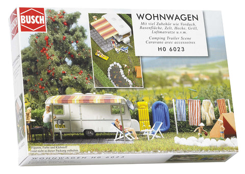 Busch 6023 Caravan with Accessories HO Scenery Scale Model Scenery