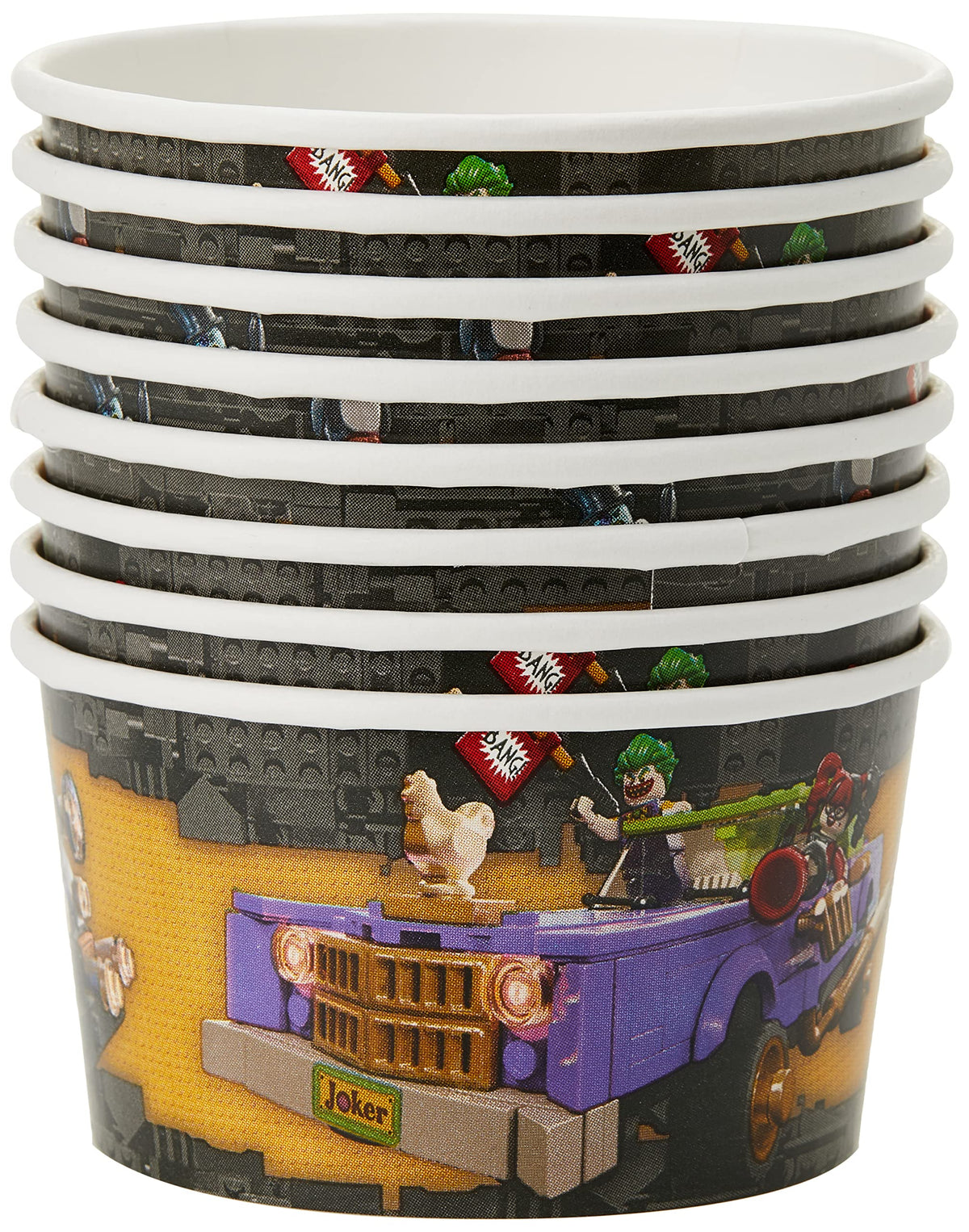 DC Comics Lego Batman Paper Treat/Ice Cream Cups, 280 Ml, Pack of 8
