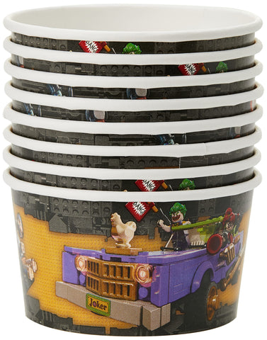 DC Comics Lego Batman Paper Treat/Ice Cream Cups, 280 Ml, Pack of 8