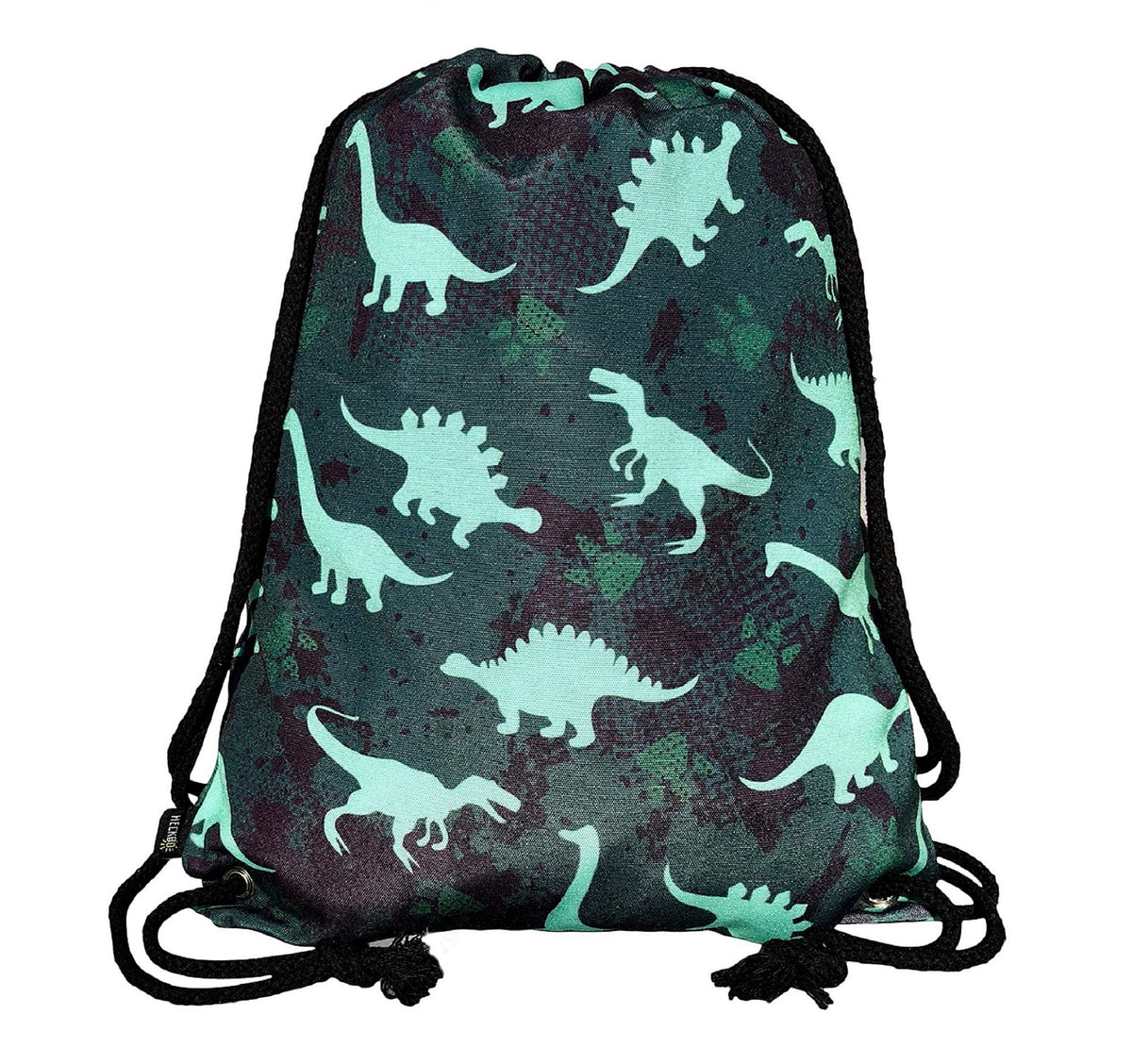 HECKBO kids dinosaur dino gym drawstring bag - 40x32cm - 12.6" x 15.8" - Lightweight string bag - kindergarten daycare crèche school football - children kids girl boy backpack, sports bag fabric bag