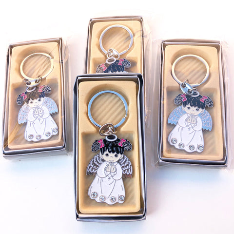 YRP 12 New White Angel Girl Keychain Baptism Party Favor