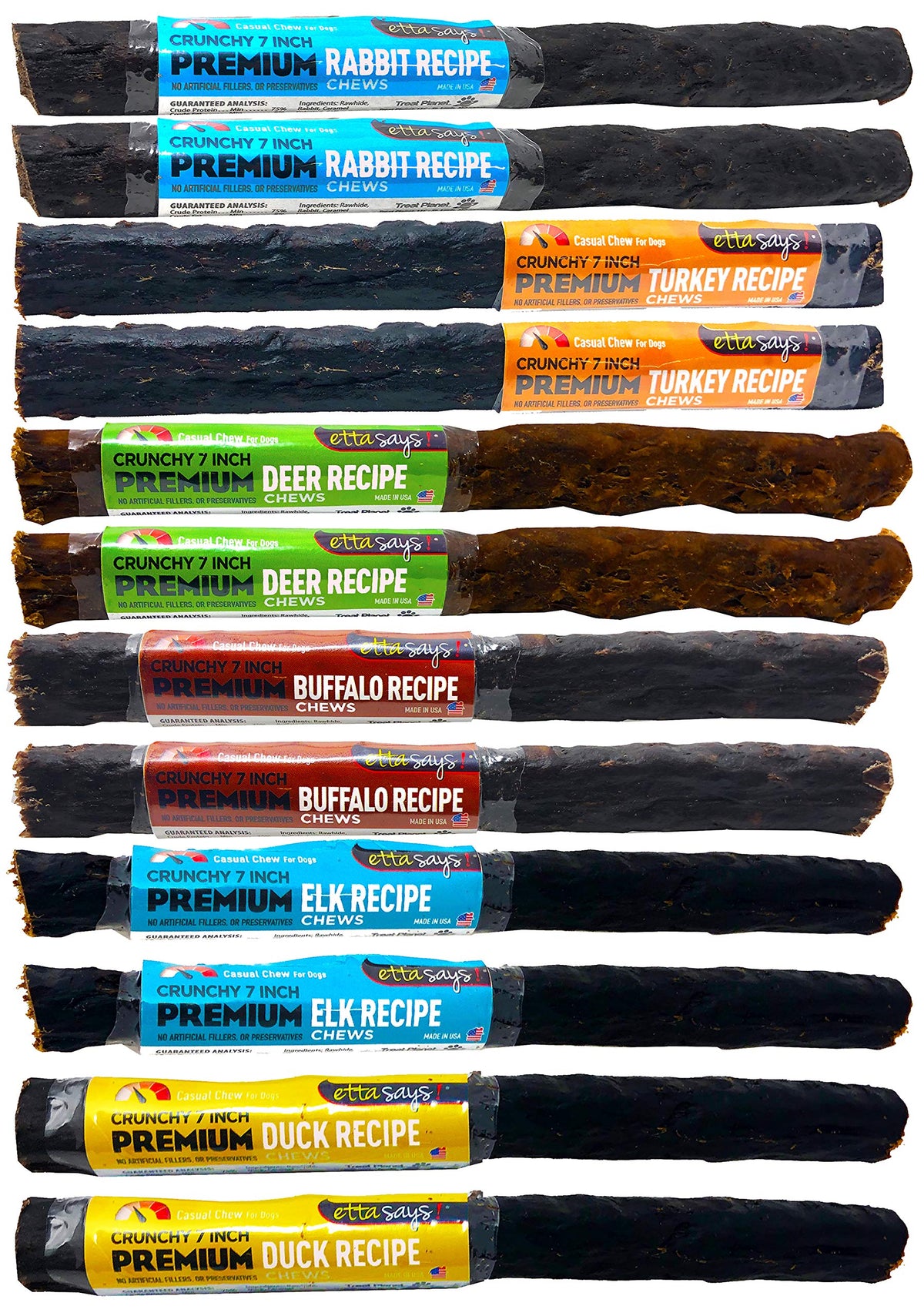 ETTA SAYS! Premium Crunchy Dog Chews Variety Pack of 12 - Made from USA Sourced Rawhide, Grain-Free, Easy to Digest, Low Odor, WonÃƒÆ’Ã†â€™Ãƒâ€šÃ‚Â¢ÃƒÆ’Ã‚Â¢ÃƒÂ¢Ã¢â€šÂ¬Ã…Â¡Ãƒâ€šÃ‚Â¬ÃƒÆ’Ã‚Â¢ÃƒÂ¢Ã¢â€šÂ¬Ã…Â¾Ãƒâ€šÃ‚Â¢t Stain Carpet