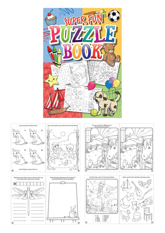 HENBRANDT 48 Mini Puzzle Colouring Book, Super Fun Childrenâ€™s Activity Book, Unisex Party Bag Fillers, Boys and Girls