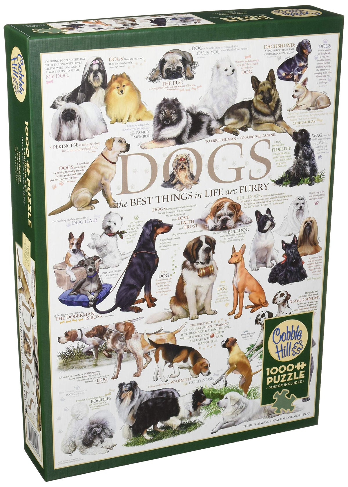 Cobblehill 80096 1000 pc Dog Quotes Puzzle, Various