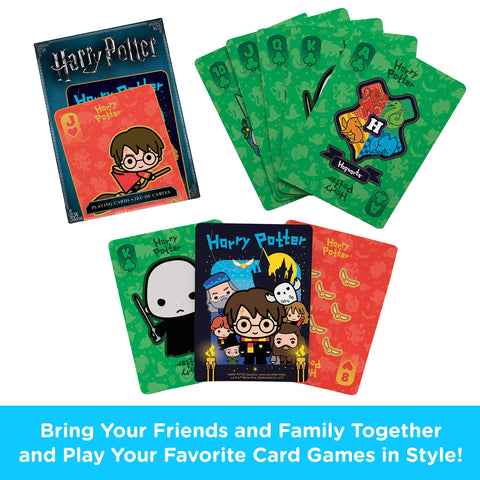 AQUARIUS Harry Potter Playing Cards - Chibi Themed Deck of Cards for Your Favorite Card Games - Officially Licensed Harry Potter Merchandise & Collectibles