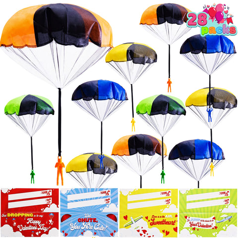 JOYIN 28 Pack Valentine's Day Parachute Toy with Cards,Army Soldiers Guys Toy, No Battery Throwing Hand Toy for Kids Party Favor, ValentineÃƒÆ’Ã†â€™Ãƒâ€šÃ‚Â¢ÃƒÆ’Ã‚Â¢ÃƒÂ¢Ã¢â€šÂ¬Ã…Â¡Ãƒâ€šÃ‚Â¬ÃƒÆ’Ã‚Â¢ÃƒÂ¢Ã¢â€šÂ¬Ã…Â¾Ãƒâ€šÃ‚Â¢s Greeting Cards