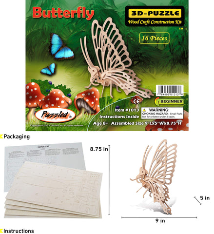 Puzzled 3D Jigsaw 16 Pieces, 4 Years-and UP, Brown