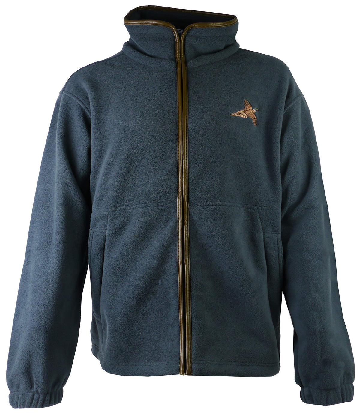 Savage Island Fleece Shooting Jacket with Pheasant Embroidery, Gunmetal, XL