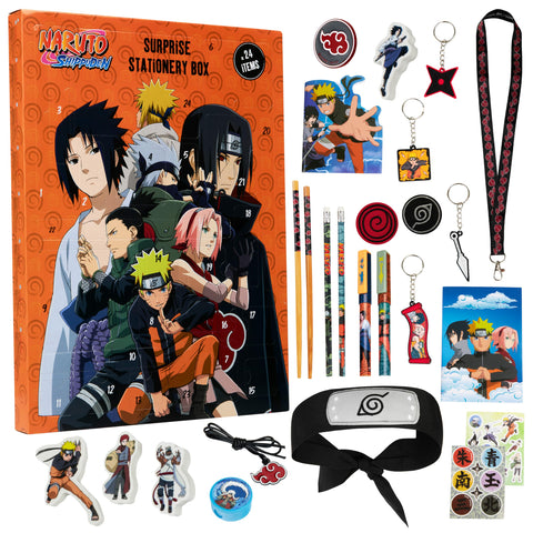Naruto Advent Calendar 2024 Kids Anime Stationery Countdown Xmas Kawaii Gifts (Orange)