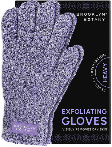 Brooklyn Botany Exfoliating Gloves for Bath and Shower - Heavy Duty Exfoliating Body Scrubber for Massage and Dead Skin Remover for Body - 1 Pair