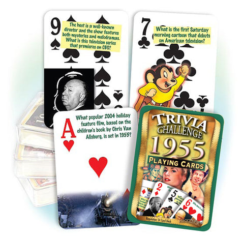 Flickback 1955 Trivia Playing Cards Birthday or Anniversary