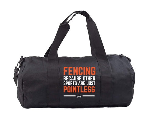 Hippowarehouse Fencing because other sports are pointless Gymwear Gym Duffle Cylinder Uniform Kit Bag 50 x 25 x 25cm 20 litres