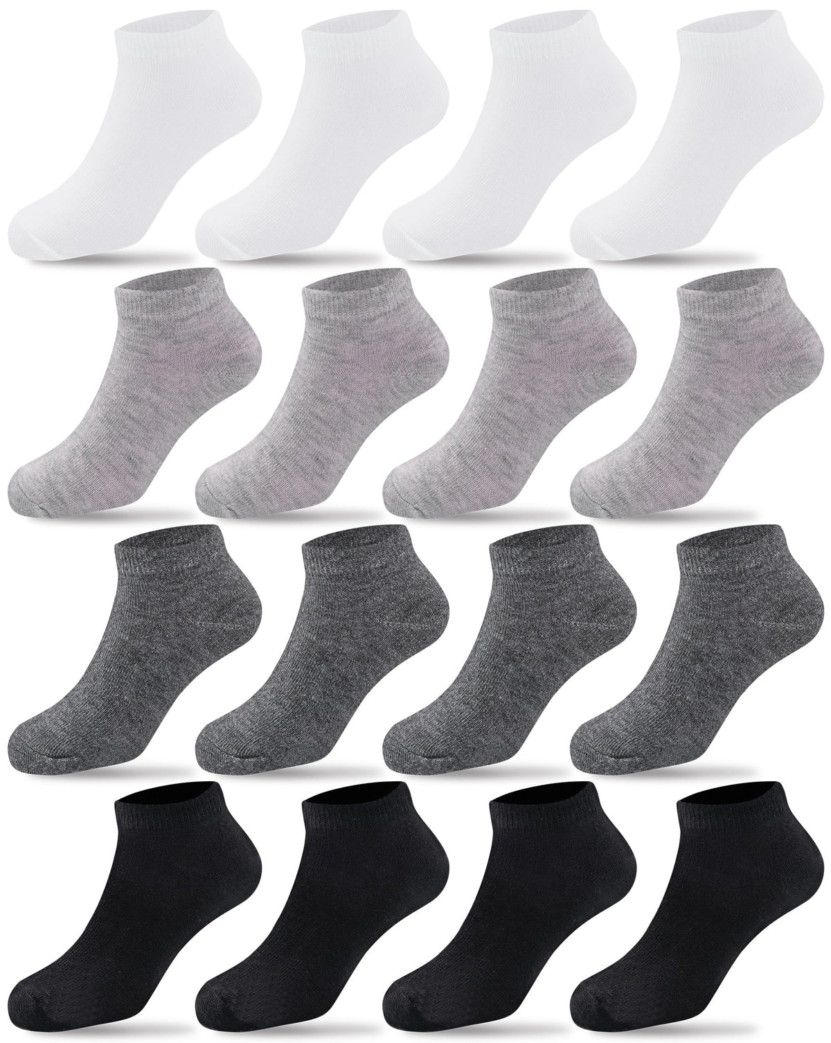 Duufin 16 Pairs Toddler Ankle Socks Kids Socks Toddler Boys Girls Low Cut Socks Half Cushion Toddler Socks, 4-6X