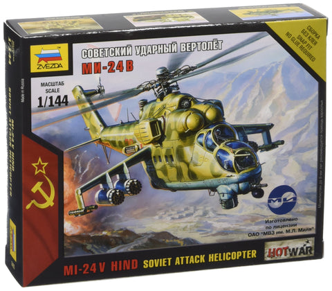 Zvezda Models Mil-24 Russian Attack Helicopter (1/144 Scale)