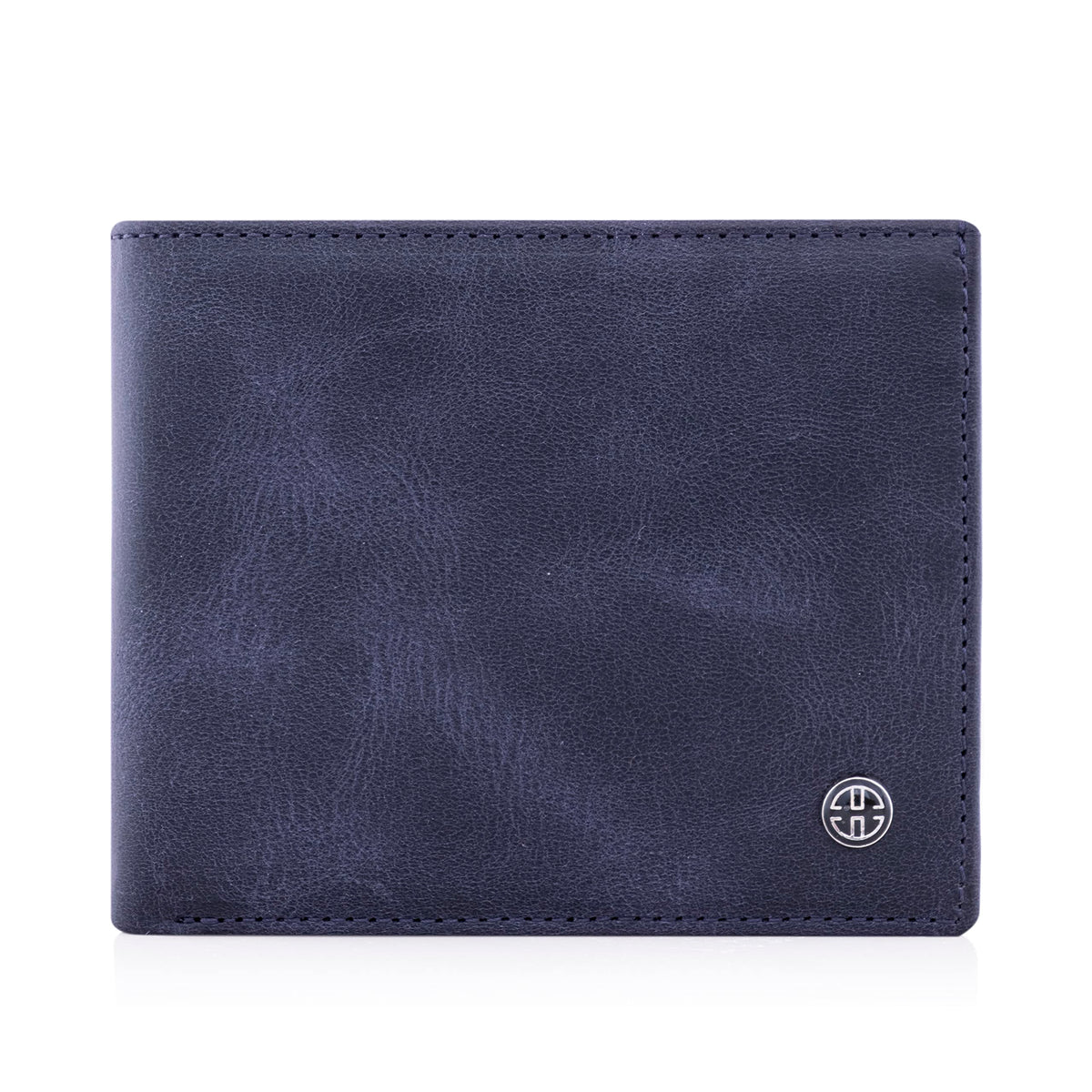TRUSADOR Treviso Mens Wallets Bifold Leather with Coin Pocket Rfid Blocking, Navy, Classic