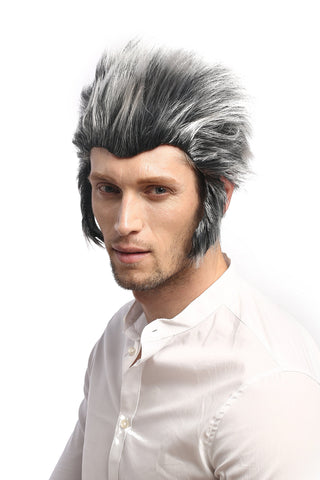 WIG ME UP - 91334-ZA63ATZA103 Men Party Wig Halloween Storm Wolfman Werewolf Wolf sideburns backcombed grey & black