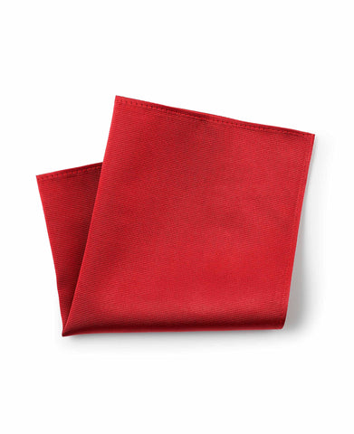 THE SAVILE ROW COMPANY LONDON Men's Silk Pocket Square Handkerchief - Red Fine Twill Weave