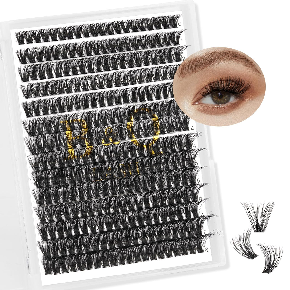 Lash Clusters Individual Lashes B&Q Lash 280 PCS Eyelash Clusters False Eyelash 35D 45D Lash Extension Fluffy Natural Cluster Eyelash Extensions DIY Eyelash Extensions at Home (RR280-55D-D-10-18MIX)