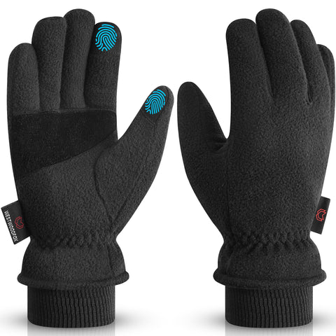WESTWOOD FOX Winter Gloves for Men and Women, -20? ColdProof,Water Proof & Windproof,Thermal Ski Gloves, Touchscreen, Anti-slip warm gloves for Cycling, Running, hiking, Snowboarding. (BLACK, S)