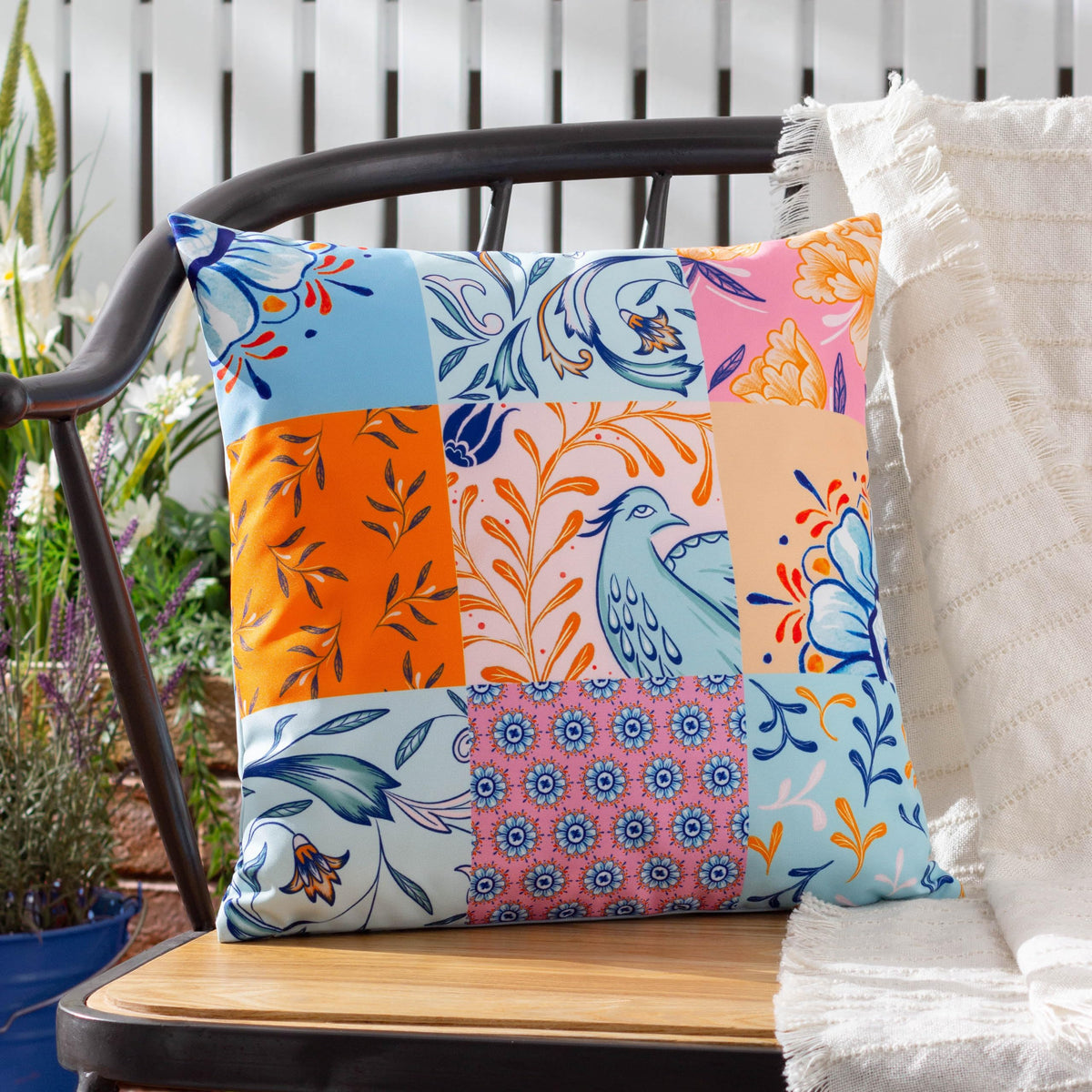 furn. Azzar Floral Polyester Filled Outdoor Cushion