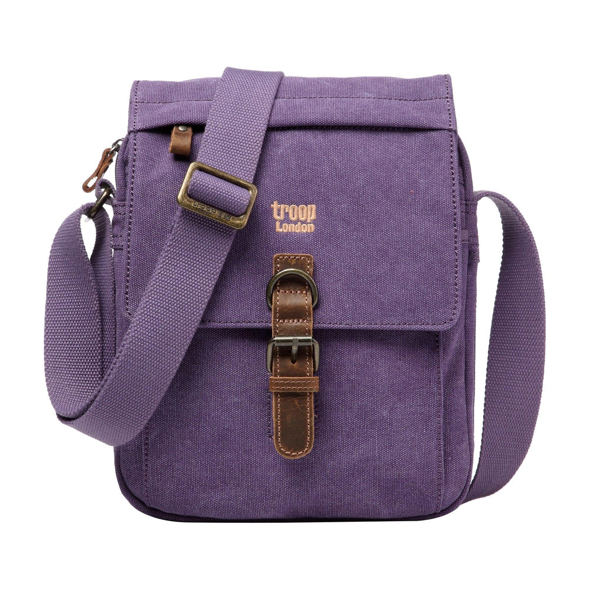 Troop London TRP0211 Classic Canvas Across Body Bag Purple