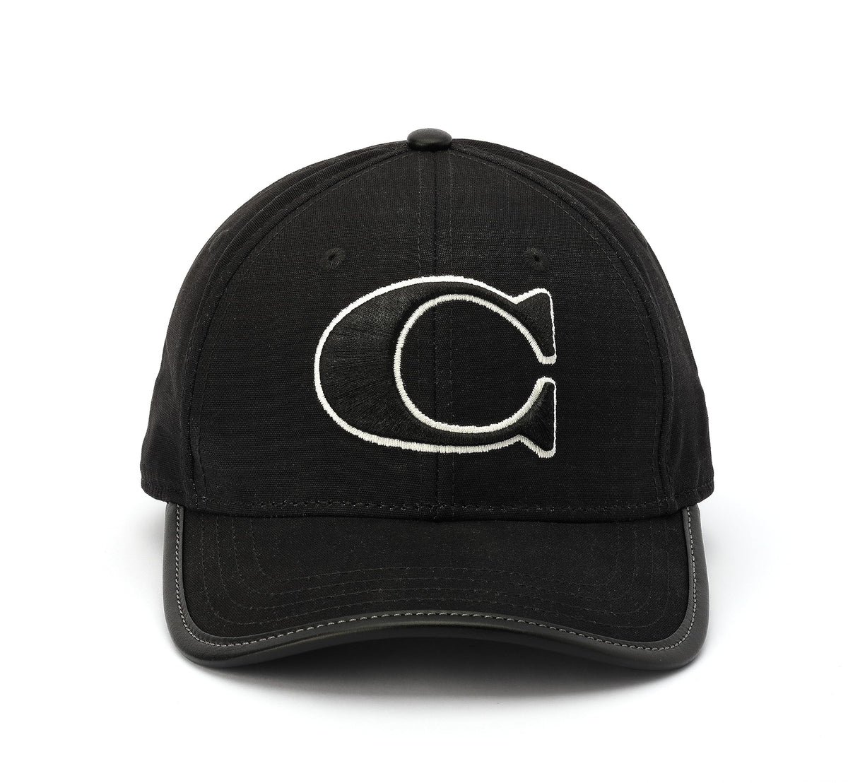 COACH Women's Standard C Cotton Canvas Baseball Hat, Black, X-Small/Small