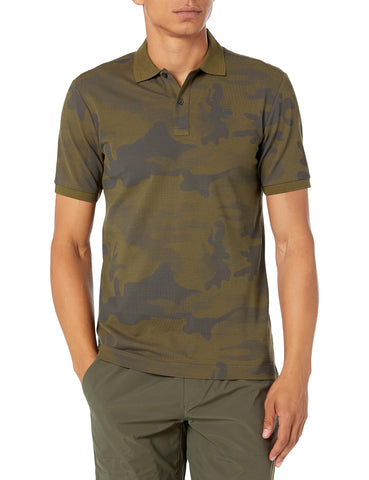 G-Star Raw Men's Dunda Slim Fit Polo ,Dark Olive Camo,Medium