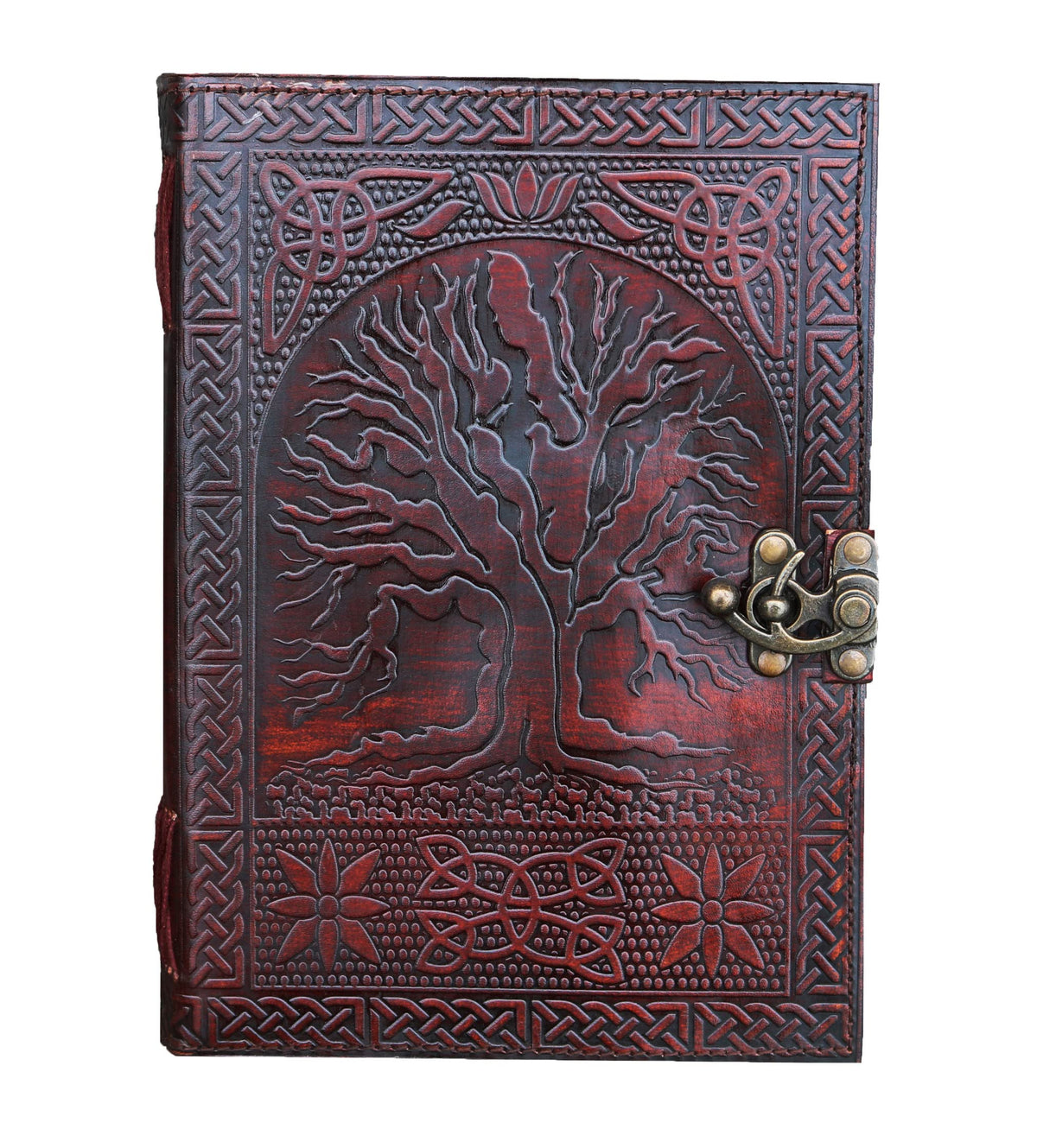 BnB 8" Blank Leather Journal large diary travel writing pad sketch book gift for kids school notebook fancy journal without lines with Clasp lock