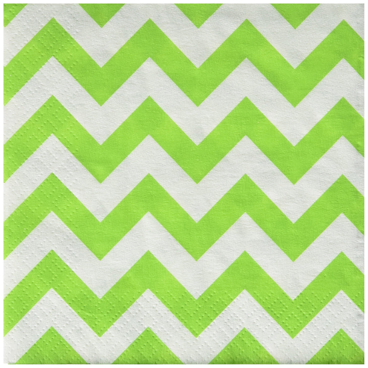 Disposable Chevron Print Beverage Napkins Tableware, 16 Pieces, Made from Paper, Kiwi Green, by Amscan