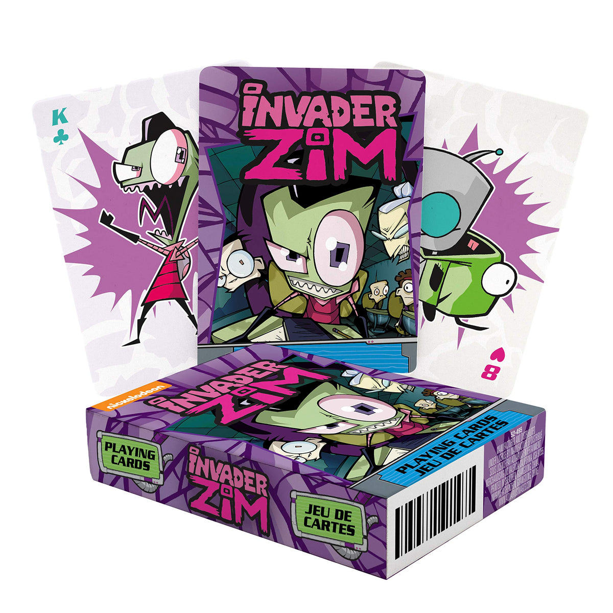 AQUARIUS Invader Zim Playing Cards - Invader Zim Themed Deck of Cards for Your Favorite Card Games - Officially Licensed Invader Zim Merchandise & Collectibles - Poker Size