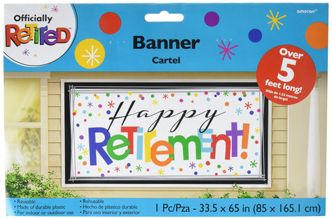 Vibrant Officially Retired Horizontal Giant Sign Plastic Banner - 65" x 33.5" (18 Packs Of 1) - Premium Quality & Eye-Catching Design - Perfect For Indoor Or Outdoor Decor - (18 Pcs.)