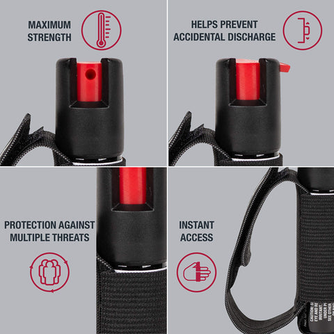 SABRE Runner Pepper Gel, Maximum Police Strength OC Spray, Reflective Hand Strap for Easy Carry & Quick Access, 0.67 fl oz, Secure & Easy to Use Safety, Optional Clip-On Alarm & LED Armband Combos
