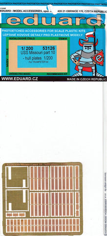 Eduard EDU53126 1:200 PE - USS MIssouri Detail Set Part 10 - Hull Plates (for use with The Trumpeter kit) MODEL KIT ACCESSORY